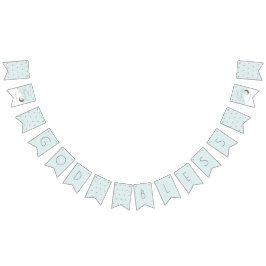 Välsigna dig Crescent Måne & Stars Blue Boy Baptis Vimplar