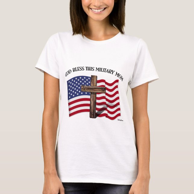 VÄLSIGNA DIG DENNA MILITÄRA MAMMA, tålig kor och U Tee Shirt (Framsida)