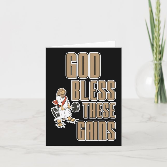 Välsigna dig dessa Gains Muscle Bodybuilding — Kort (Framsida)