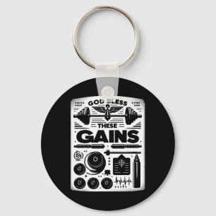 Välsigna dig dessa Gains Muscle Bodybuilding — Nyckelring