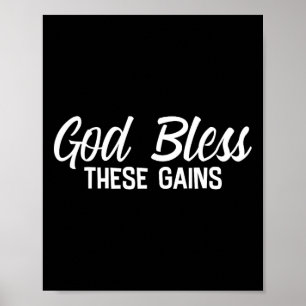 Välsigna dig dessa Gains Muscle Bodybuilding — Poster