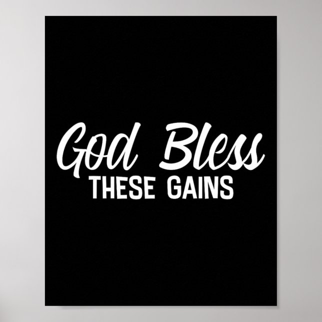 Välsigna dig dessa Gains Muscle Bodybuilding — Poster (Framsidan)