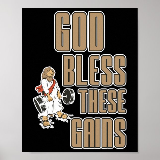 Välsigna dig dessa Gains Muscle Bodybuilding — Poster (Framsidan)