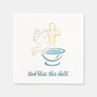 Välsigna dig detta barn (blått) pappersservett