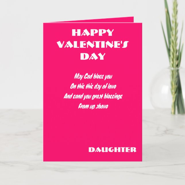 Välsigna dig din dotter på valentins dag helgkort (Framsida)
