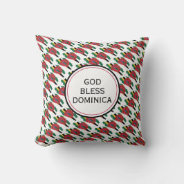 VÄLSIGNA DIG DOMINICA Inspirational Dominican Flag Kudde