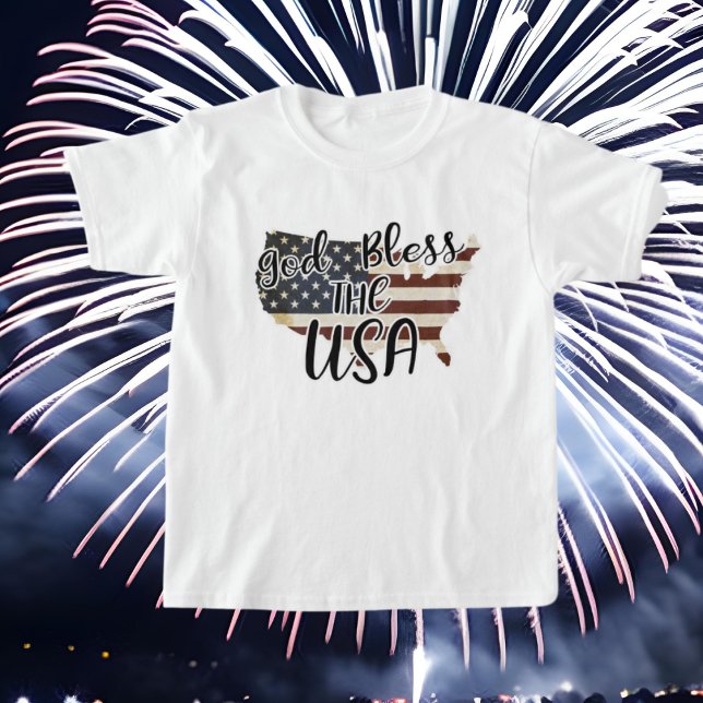 Välsigna dig Förenta staterna ord art Patriotic un T Shirt (Skapare uppladdad)