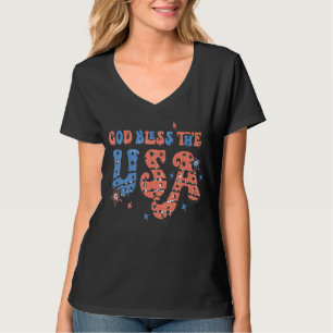 Välsigna dig Förenta staternas amerikanska Flagga T Shirt
