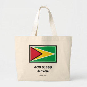 VÄLSIGNA DIG GUYANA Patriotic Guyanskt Flagga Jumbo Tygkasse