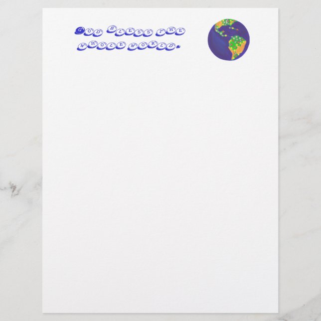 Välsigna dig i hela världen, andlig-letterhead (Framsida)