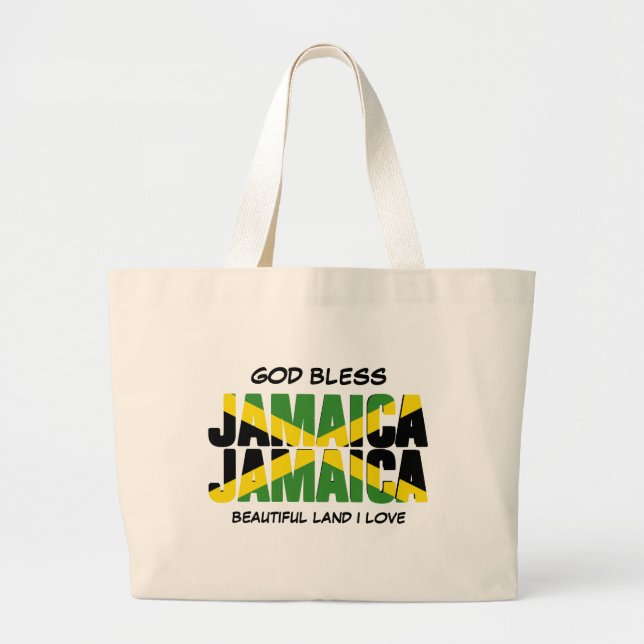 VÄLSIGNA DIG JAMAICA JAMAICA Flagga Jumbo Tygkasse (Framsidan)