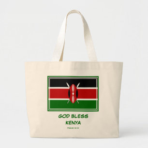 VÄLSIGNA DIG KENYA Patriotic Kenyan Flagga Jumbo Tygkasse