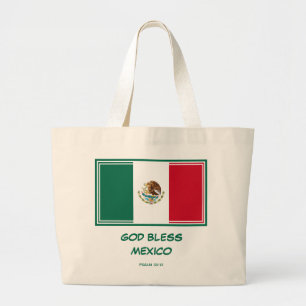 VÄLSIGNA DIG MEXICO Patriotic Mexican Flagga Jumbo Tygkasse