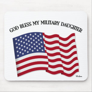 VÄLSIGNA DIG MIN MILITÄRA DAUGHTER MED USA flagga Musmatta