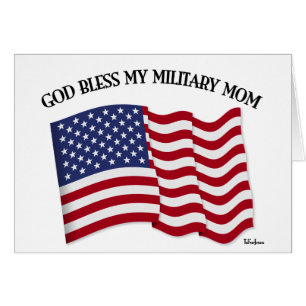 VÄLSIGNA DIG MIN MILITÄRA MAMMA med USA flagga Hälsningskort