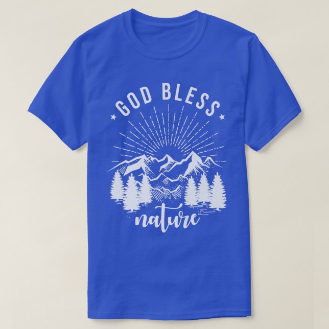Välsigna dig NatureMountains Forest TreeNature Pre T Shirt (Design framsida)
