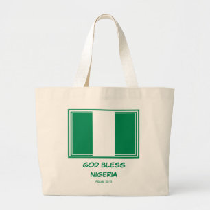 VÄLSIGNA DIG NIGERIA Patriotic Nigerian Naija F Jumbo Tygkasse
