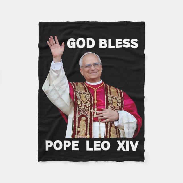 Välsigna dig Ny påve Leo Xiv katolska kyrkosamfald Fleecefilt (Framsidan)