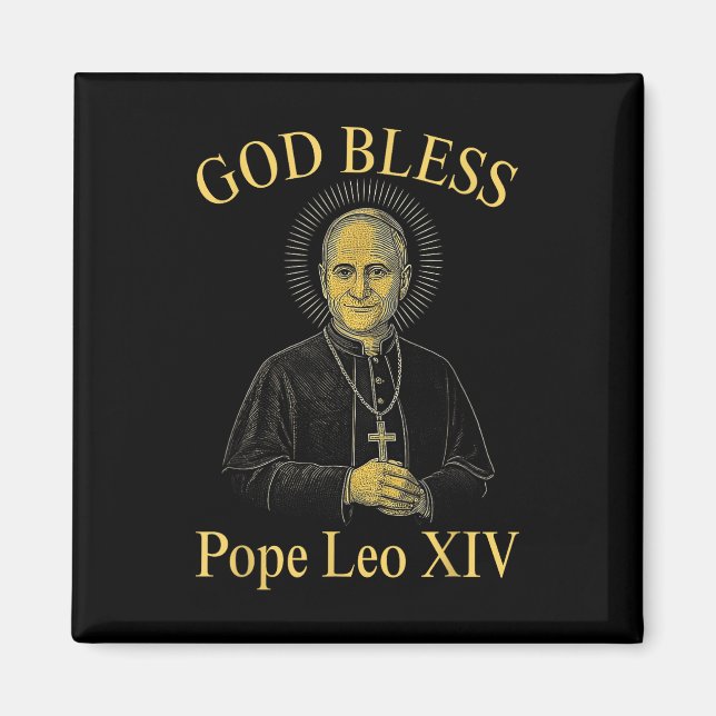 Välsigna dig Ny påve Leo Xiv katolska kyrkosamfald Magnet (Framsidan)