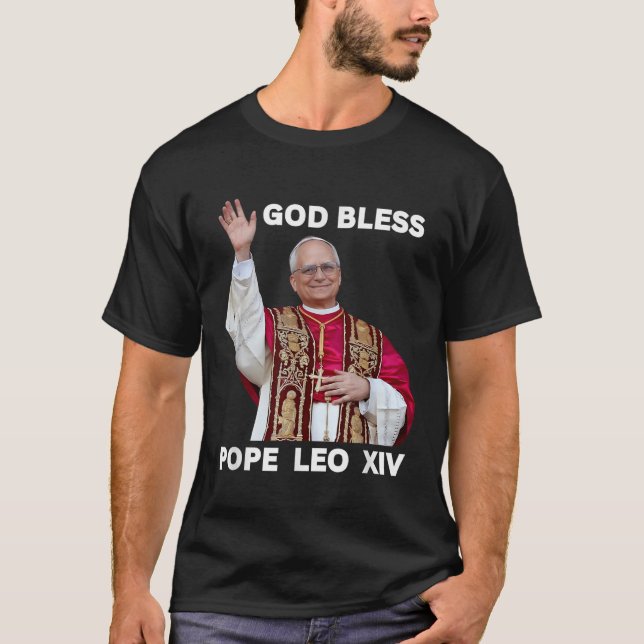 Välsigna dig Ny påve Leo Xiv katolska kyrkosamfald T Shirt (Framsida)