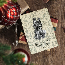 Välsigna dig oss alla Dickens jul-Sång-kort