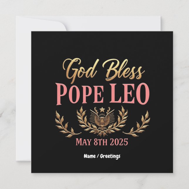 Välsigna dig Pope Leo Celebrate New Pope, 8 maj 20 Inbjudningar (Framsida)