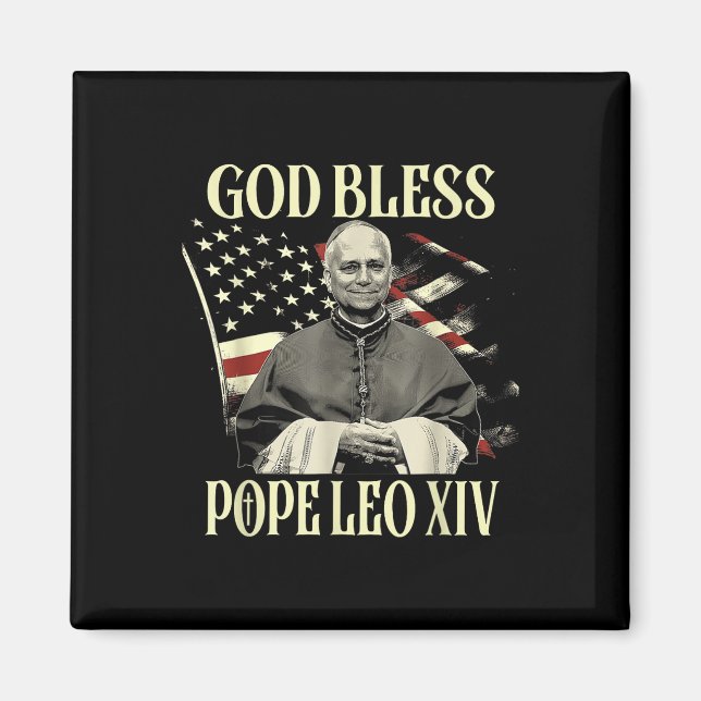 Välsigna dig Pope Leo Xiv 8 Magnet (Framsidan)