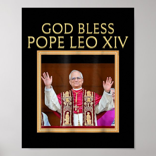 Välsigna dig Pope Leo Xiv Porträtt Poster (Framsidan)