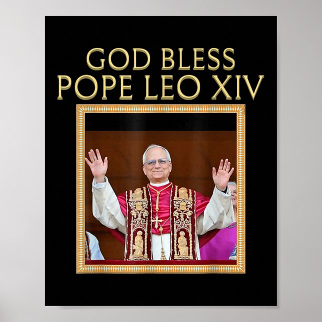 Välsigna dig Pope Leo Xiv Religiösa Porträtt Poster (Framsidan)