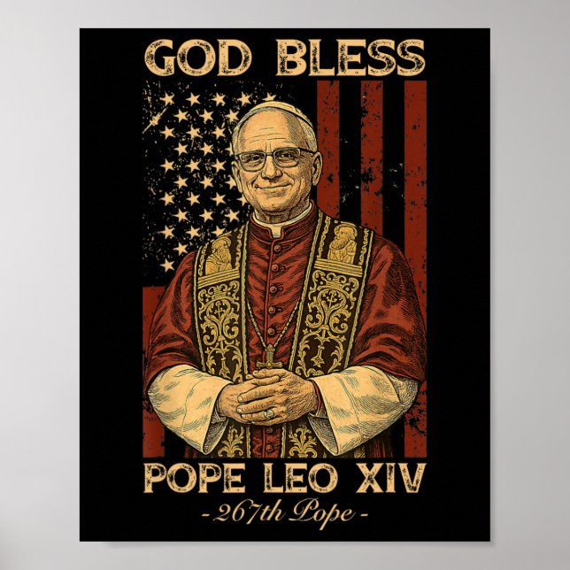 Välsigna dig Pope Leo Xiv Robert Francis Prevost A Poster (Framsidan)