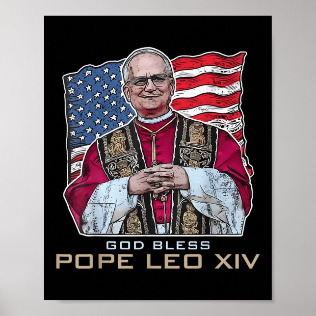 Välsigna dig Pope Leo Xiv Robert New Pope Retro Am Poster (Framsidan)