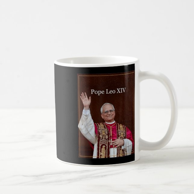 Välsigna dig Pope Leo Xiv Shirt, påve Leo Xiv Kaffemugg (Höger)