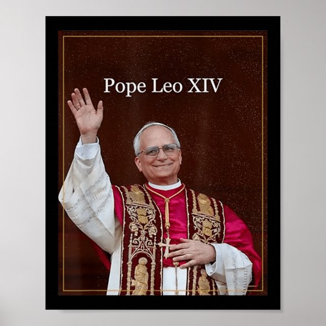 Välsigna dig Pope Leo Xiv Shirt, påve Leo Xiv Poster (Framsidan)