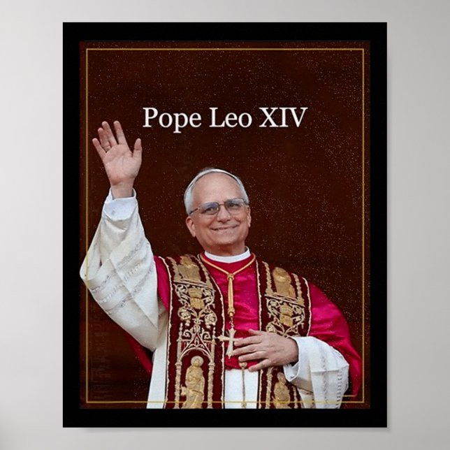 Välsigna dig Pope Leo Xiv Shirt Poster (Framsidan)