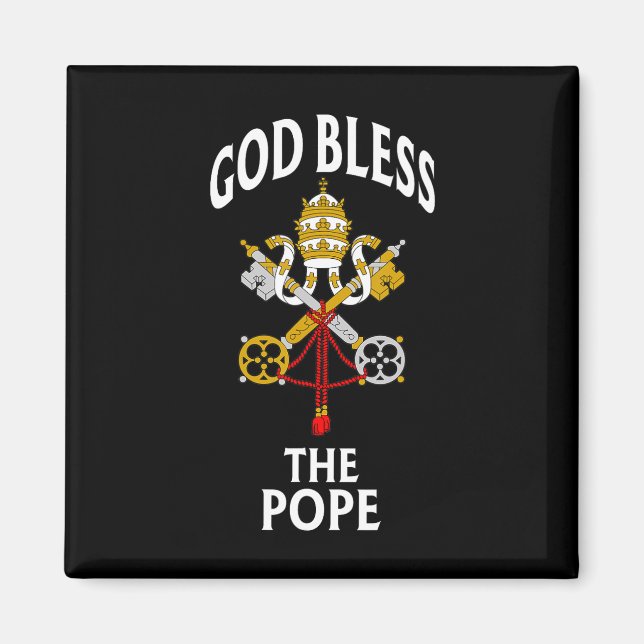 Välsigna dig Pope Vatikanens Vapensköld katolska b Magnet (Framsidan)