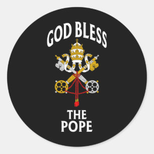 Välsigna dig Pope Vatikanens Vapensköld katolska b Runt Klistermärke
