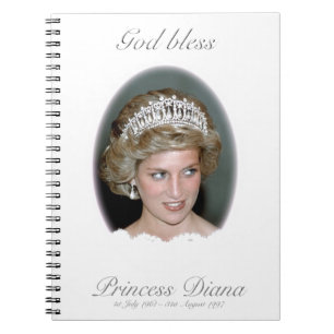 Välsigna dig Princess Diana Anteckningsbok Med Spiral