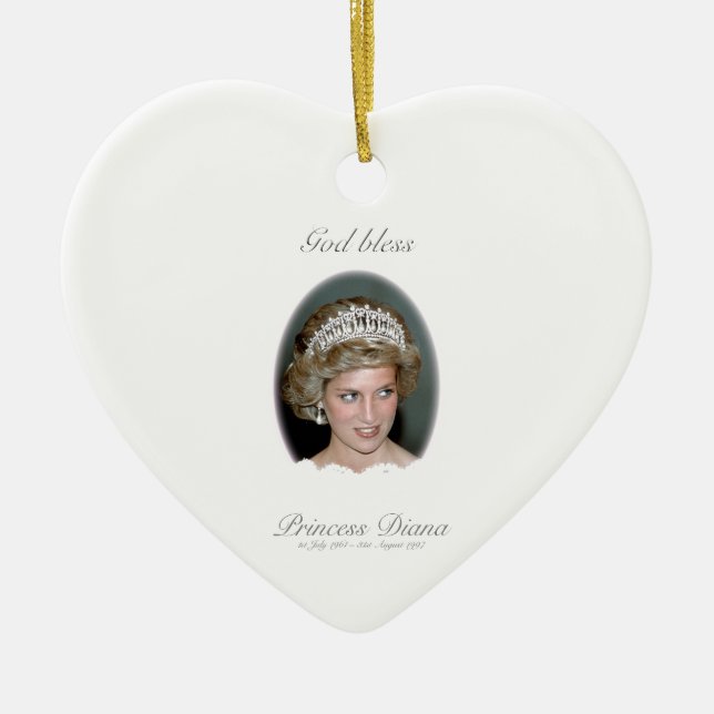 Välsigna dig Princess Diana - Minnesnamn Julgransprydnad Keramik (Framsidan)