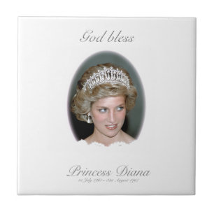 Välsigna dig Princess Diana - Minnesnamn Kakelplatta