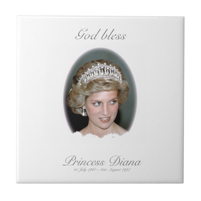 Välsigna dig Princess Diana - Minnesnamn Kakelplatta (Framsidan)