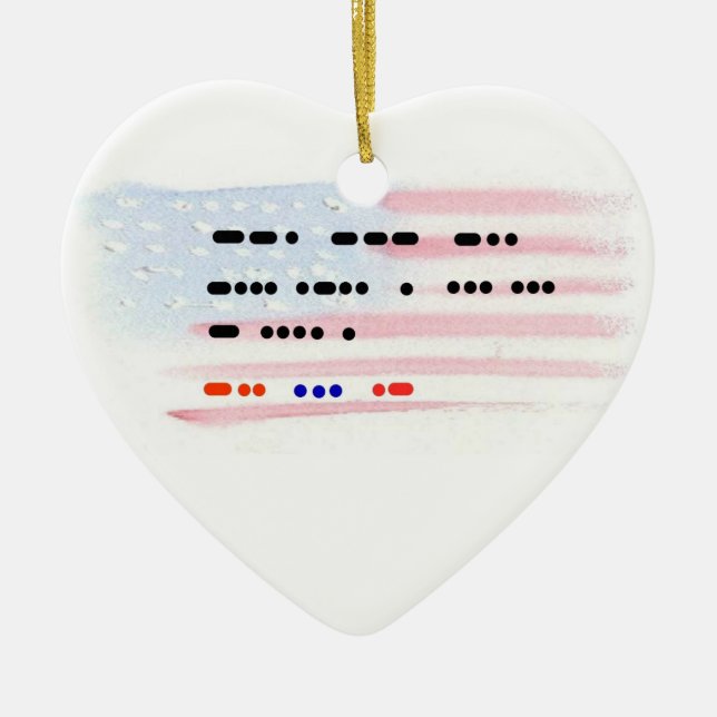 Välsigna dig som USA morsealfabetjulaftonen Julgransprydnad Keramik (Framsidan)