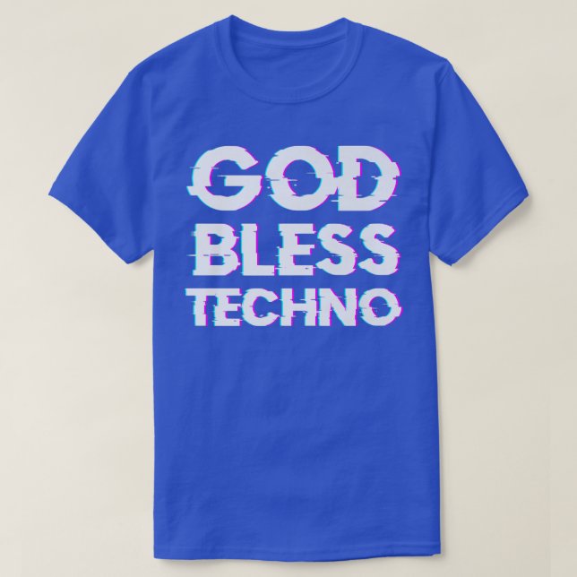 Välsigna dig TechnoRaver DJ Music Techno Premium T Shirt (Design framsida)