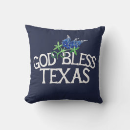 Välsigna dig Texas Bluebonnet Art "Texas Bluebonne Kudde