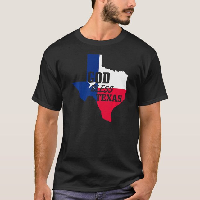 Välsigna dig Texas Christian Texas Independence da T Shirt (Framsida)