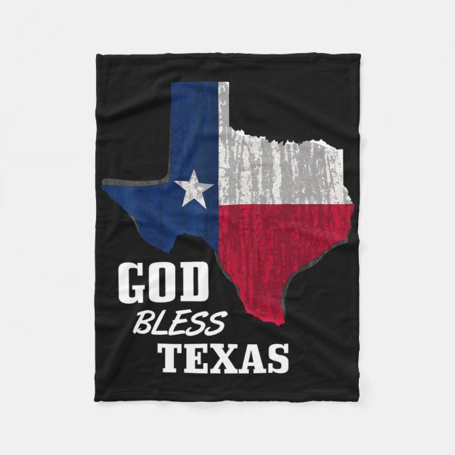 Välsigna dig Texas Flagga Texas Independence day B Fleecefilt (Framsidan)