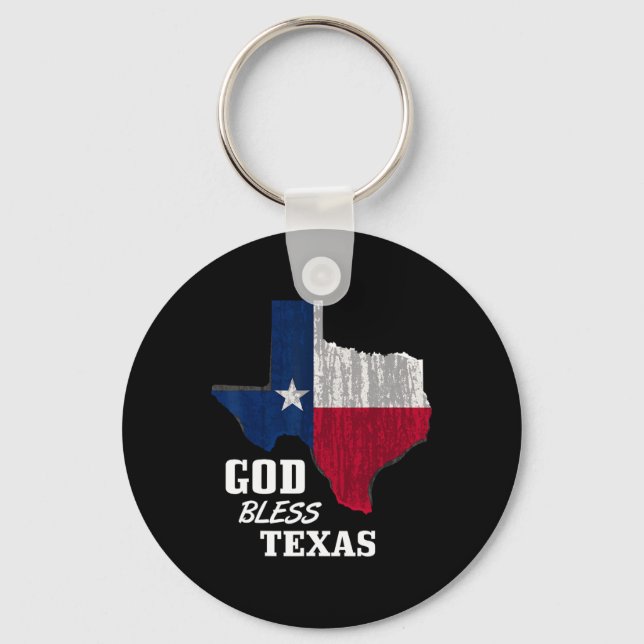 Välsigna dig Texas Flagga Texas Independence day B Nyckelring (Framsida)