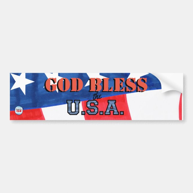"VÄLSIGNA DIG the U.S.A." Bumper Sticker Bildekal (Framsidan)