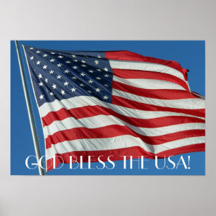 Välsigna dig USA affischen Poster