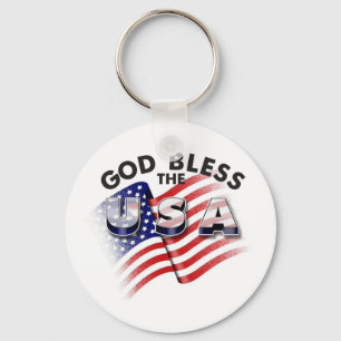 Välsigna dig USA Keychain Nyckelring