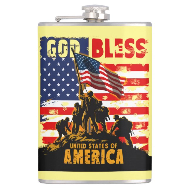 Välsigna dig: USA:s Flagga, Patriotism Design Fickplunta (Framsidan)